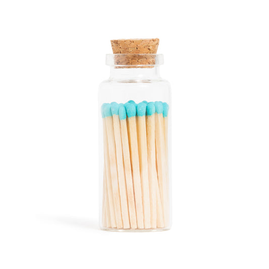 Aqua Lagoon Matches in Medium Corked Vial